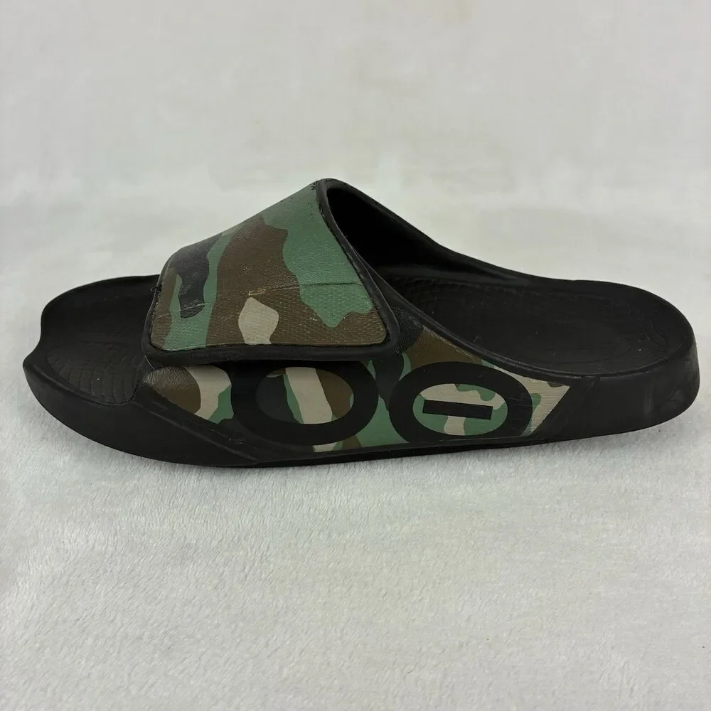 OOFOS OOahh Sport Flex Slide Sandals Men’s 8 /Womens 10 Green Camo Recovery Shoe